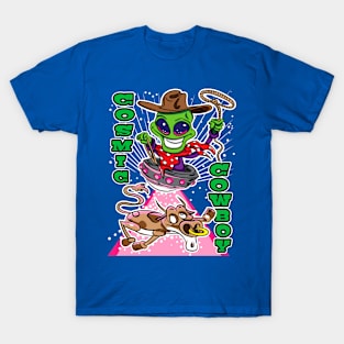 Cosmic Cowboy Alien Abduction Cow T-Shirt